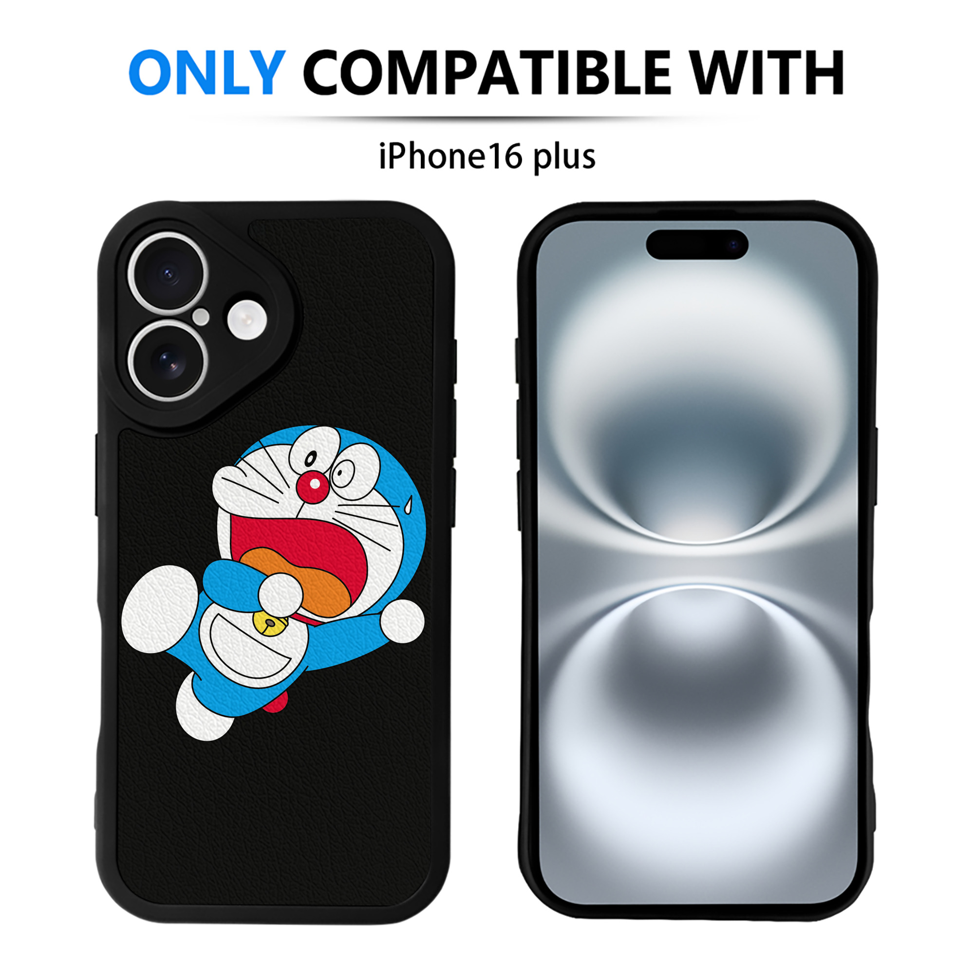 （画像用） ドラえもん Doraemon 【iPhone 16シリーズ対応】シリコンスマホケース（レザー調） 材質：シリコン